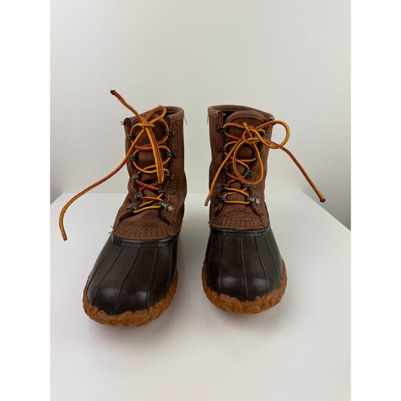 Vintage LL BEAN 'BEAN BOOTS' Leather Duck 5 eye Mid Rain Sz 7 USA MADE - Picture 3 of 8